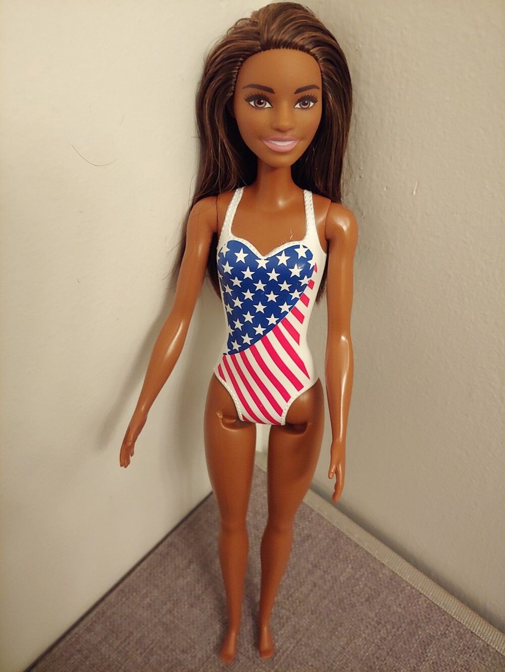 Barbie USA Swim Beach Nikki Doll W/ Red White Blue One Piece